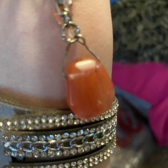 Carnelian and Silver Beaded Coldwater Creek Necklace 🐼🐼🐼 - Picture 3 of 5